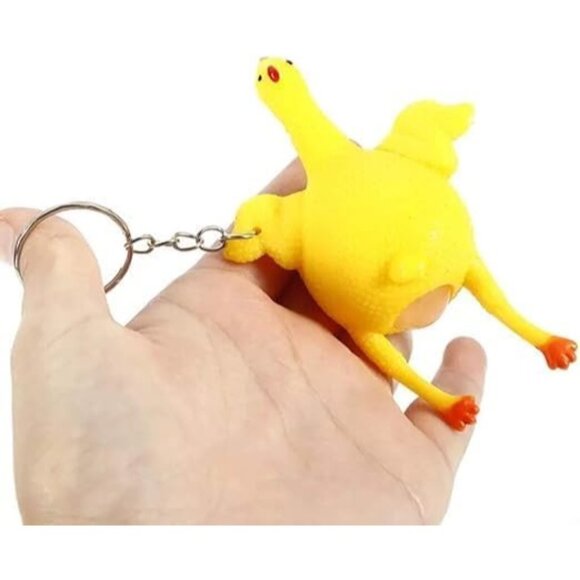 Mini Chicken Keyring Keychain Rubber Squeeze Toy Pendant for Bag Car Party Gift - Picture 2 of 6